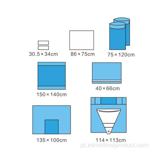 Novo conjunto de cortinas cirúrgicas de nonwoven